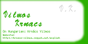 vilmos krnacs business card