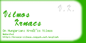 vilmos krnacs business card